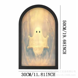 跨境新品Halloween decoration ghost mirror 万圣节装饰幽灵镜子