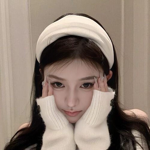 Retro-Style High-End Pure White Wide-Band Headband Simple High-Crown Hair Accessory for Women, Sophisticated Facial Cleansing Hair Headband
