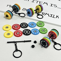 新製品 クロスボーダー ミニ ソフトプラスチック製 取り外し可能な大型バーベル フィットネス周辺グッズ キーホルダー 高品質 miuシリーズ バッグチャーム