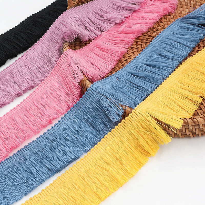 4cm wide polyester tassel lace curtain tablecloth clothing bags home textile decorative ribs diy handmade accessories