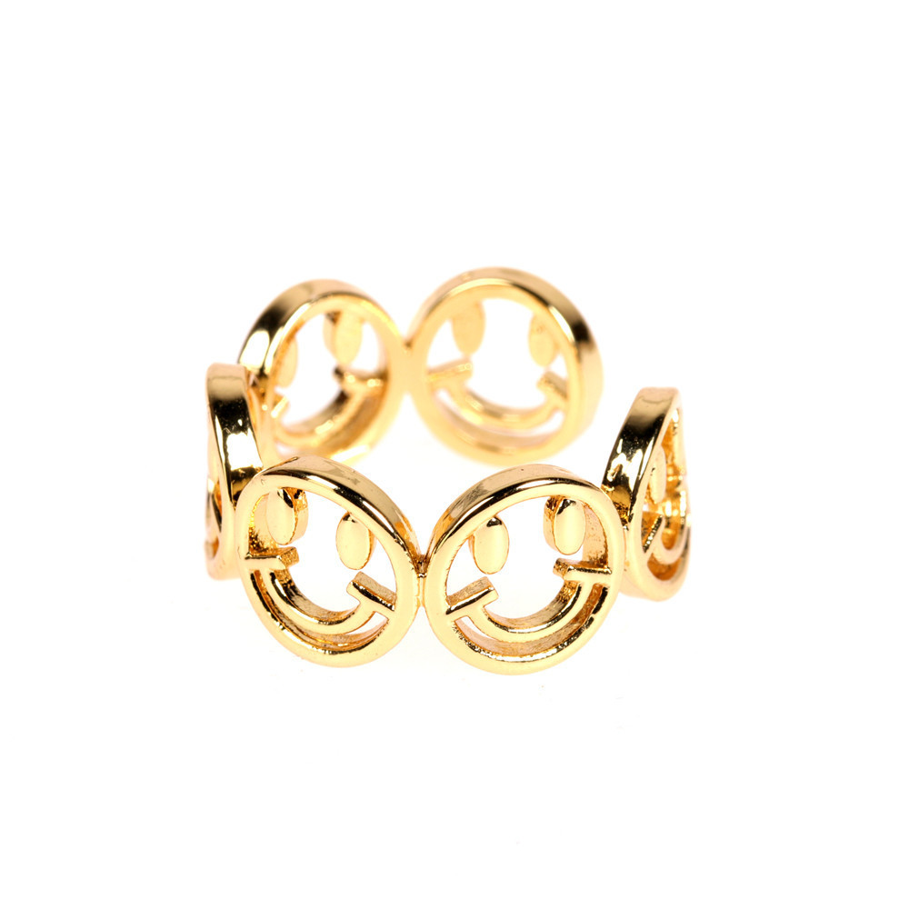 fashion personality hollow smiley face open ringpicture5