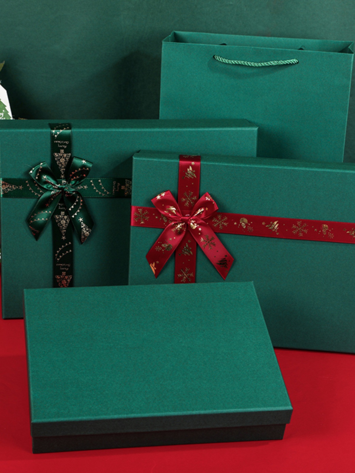 墨绿色礼物盒围巾杯子礼盒空盒伴手礼盒子衬衫盒简约盒