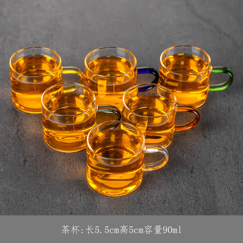 100ml6 컬러 유리 컵