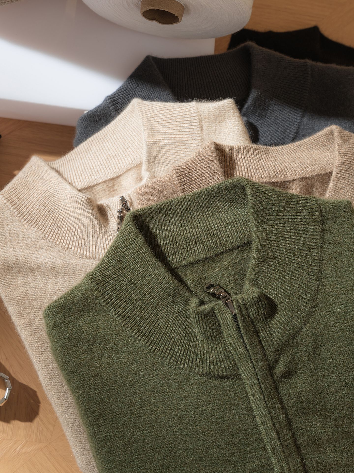 New Autumn/Winter Men's Knitted Half-Zip Casual Warm Pullover Sweater Cashmere Sweater 100% Pure Cashmere