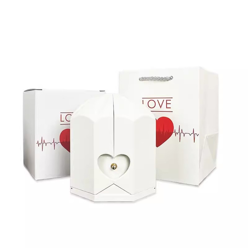 Flor inmortal doble puerta collar caja de joyas acrílica regalos de San Valentín ventas transfronterizas adornos de flores inmortales