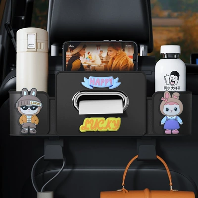 Car cup holder/beverage holder | Holder - black-happy-couple-4th-generation-seat-storage-box