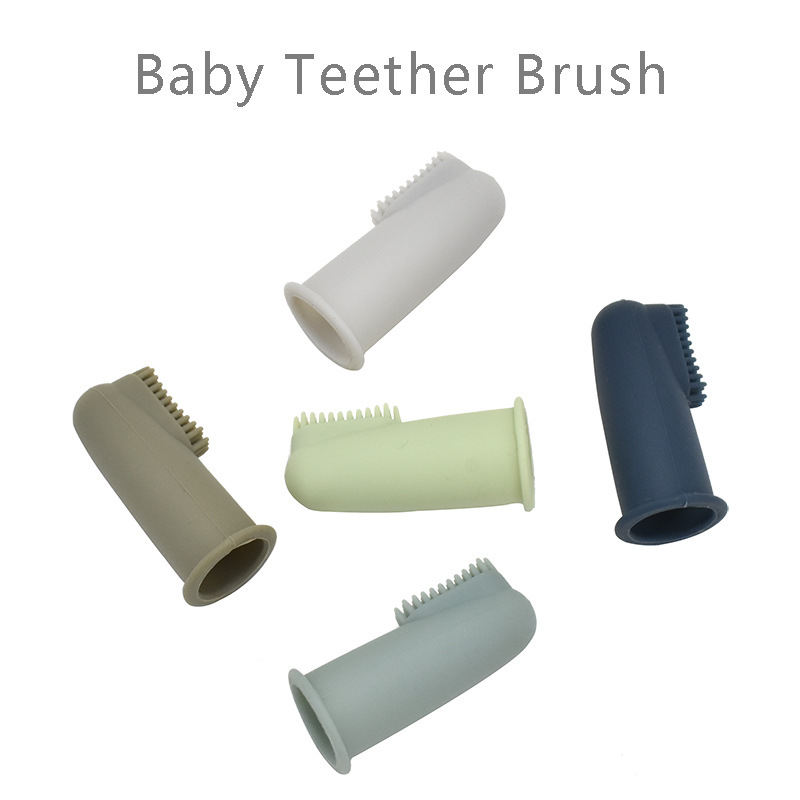 Children's Silicone Toothbrush Baby Child Finger Soft Silicone Teether Baby Training Toothbrush Food Grade Silicone