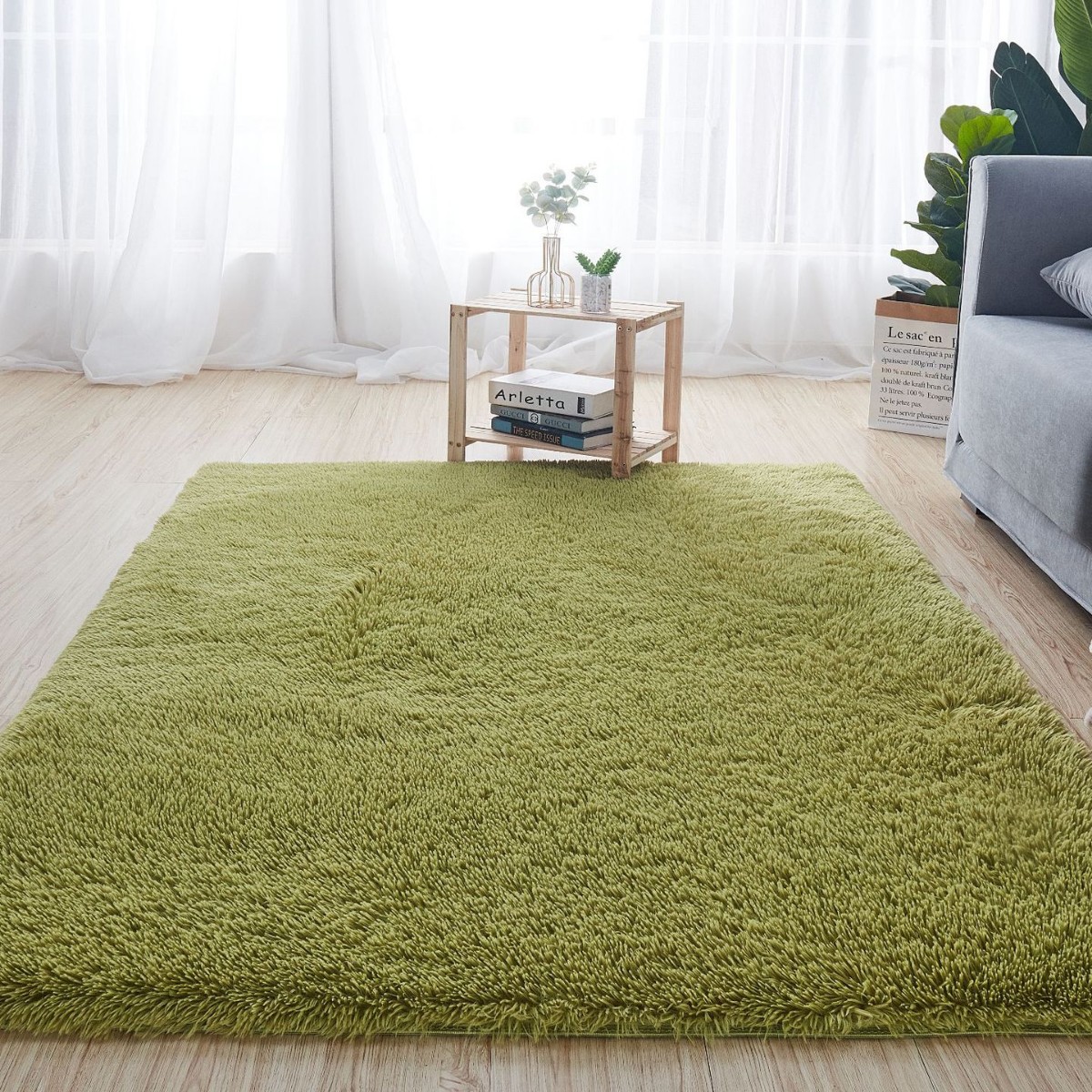 Alfombra teñida de seda de felpa de pelo largo transfronterizo, alfombra de piso, sala de estar, dormitorio, manta de cama resistente a la suciedad y fácil de cuidar