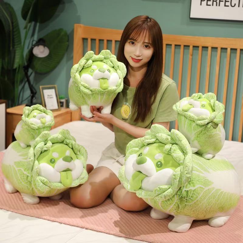 Cross-Border Vegetable Elf Cabbage Dog Creative Vegetable Dog Doll Wholesale Cute Plush Toy Doll Pillow Gift