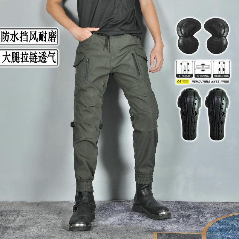 VOLERO motocicleta montar pantalones impermeable a prueba de viento transpirable elástico cintura alta motocicleta anti-caída pantalones alargados equipo de protección