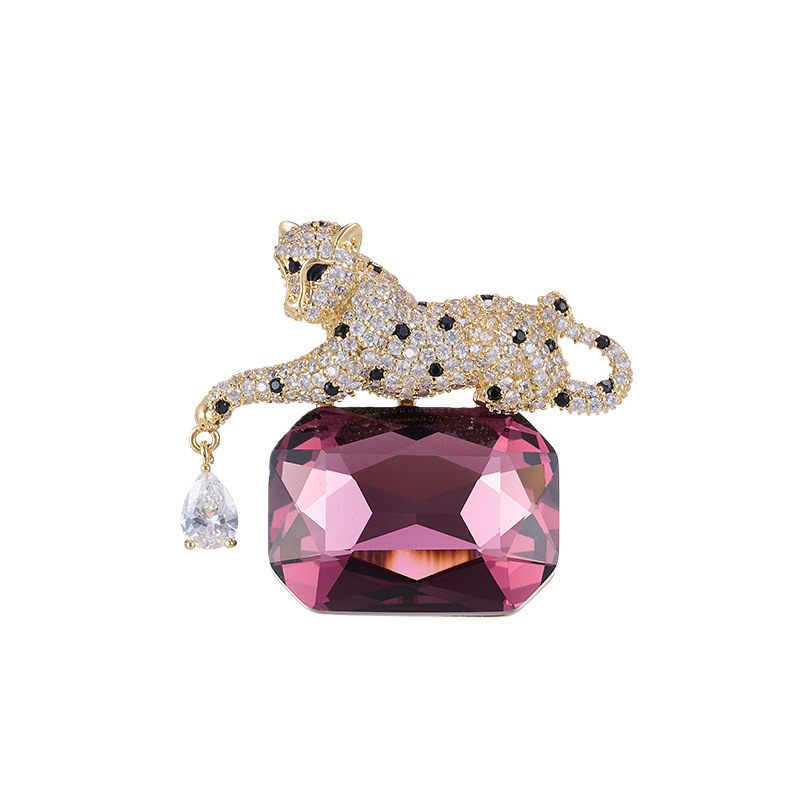 Exquisite Crystal Leopard Brooch Fashion Accessory For Men Women_voghion.com