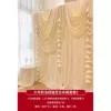 Large cream pleated lily drapery set 5