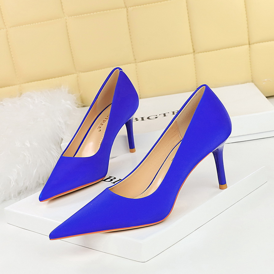 3265-A1 European And American Style Fashion Simple Stiletto Heel Shallow Mouth Pointed Toe Versatile Commuting High_vogvips.com