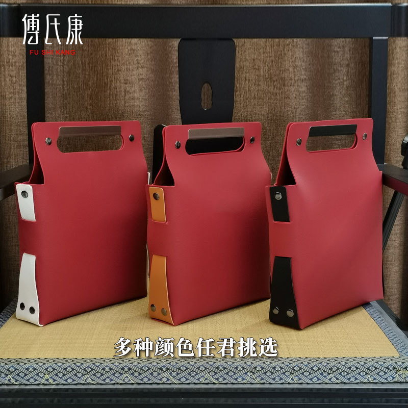 Gift bag gift box tote bag high-grade tea gift bag sea cucumber health care products leather packaging bag can be customized