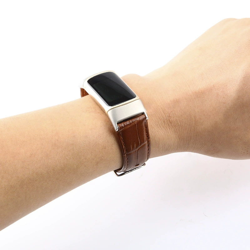 Ремешок из крокодиловой кожи для Fitbit Charge5, подходит для часов Fitbit Charge5, бамбуковый узор
