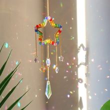 太阳捕手水晶挂件阳光彩虹捕梦网儿童房幼儿园空中阳台吊饰风铃