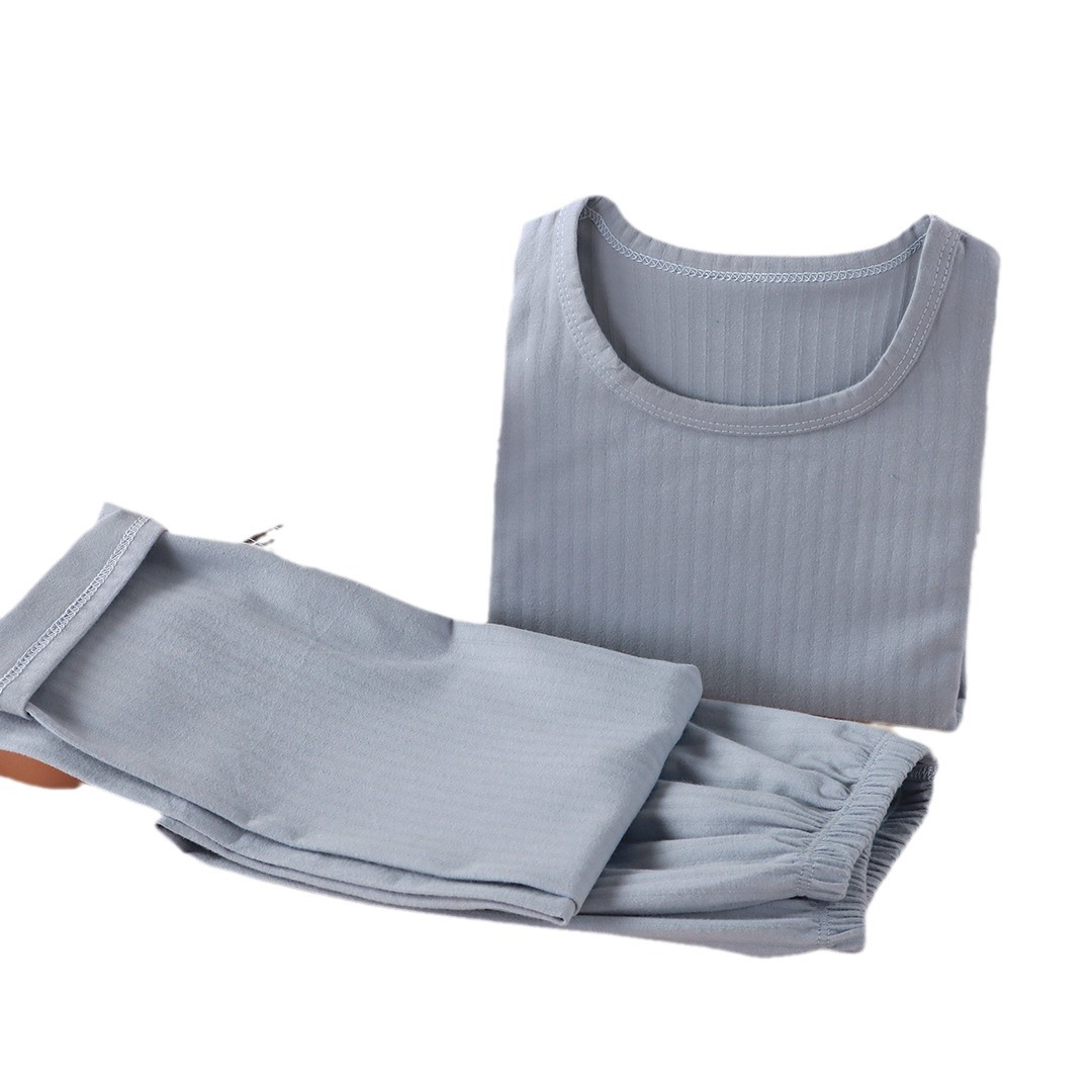 Nueva ropa infantil para el hogar sin huesos pijamas de manga larga primavera y otoño ropa de aire acondicionado de niñas algodón hombre