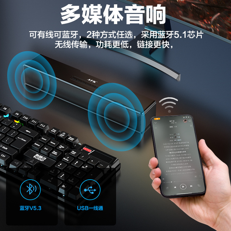 Bluetoothスピーカー カラフルライト パソコンゲーム用スピーカー eスポーツ ビデオゲーム テレビ 越境貿易人気商品 Bluetoothスピーカー|undefined
