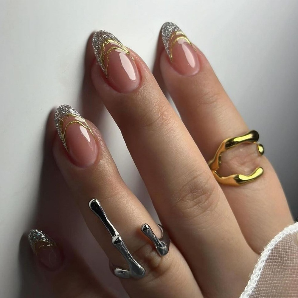 Nuevos productos europeos y americanos, uñas, uñas, uñas, uñas, uñas, uñas, almendras, oro, dopamina, uñas