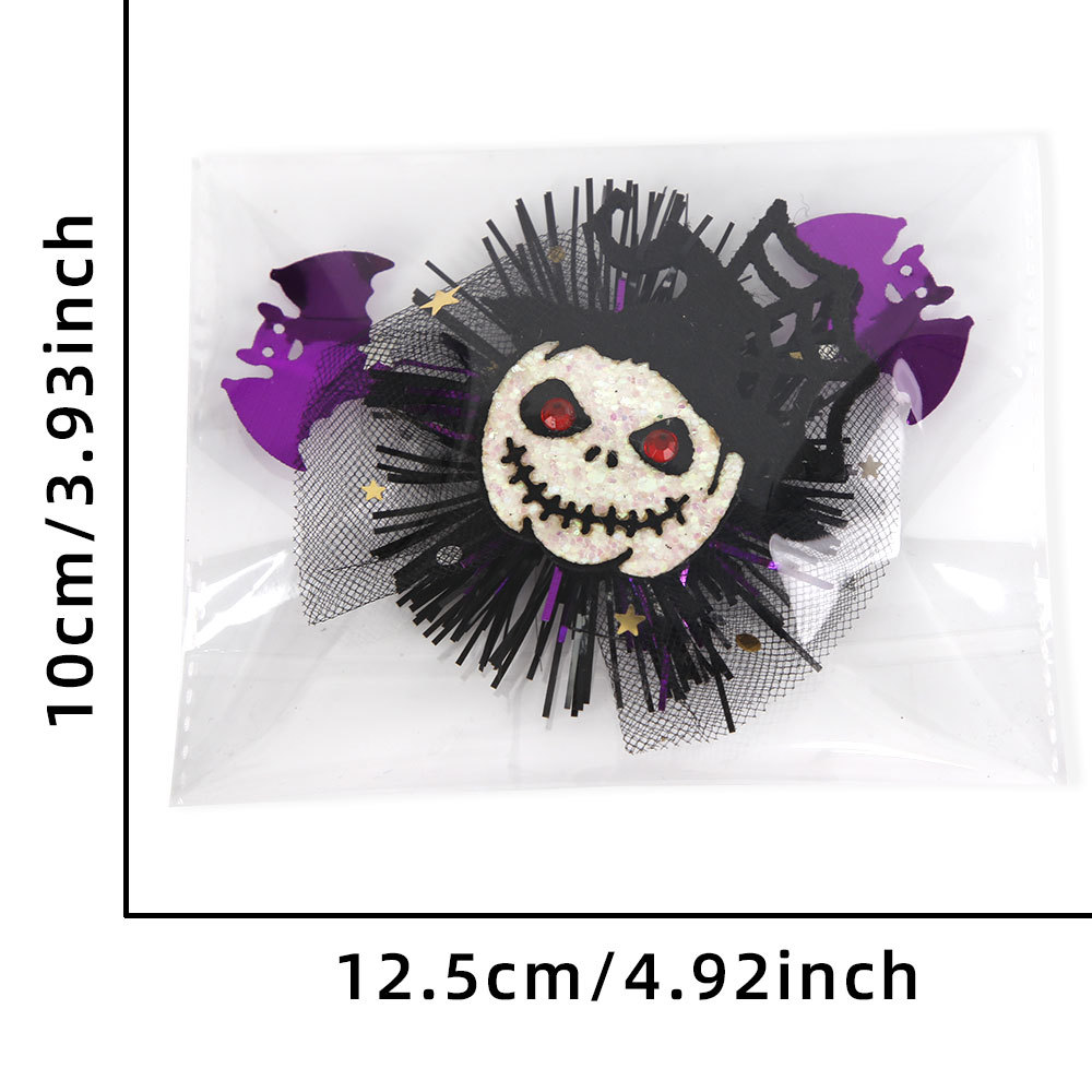15g Weight Hairpin Event & Party Supplies 1 Piece Quantity Holiday, Festival Occasion Felt cloth Material Halloween Festival Pumpkin, Skull Pattern Funny Style Halloween Funny Pumpkin Skull Felt Cloth Holiday Festival Hairpin 10