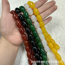 厂家直销 天然玛瑙桶珠古珠diy饰品配件红绿白黄黑玛瑙散珠串珠半