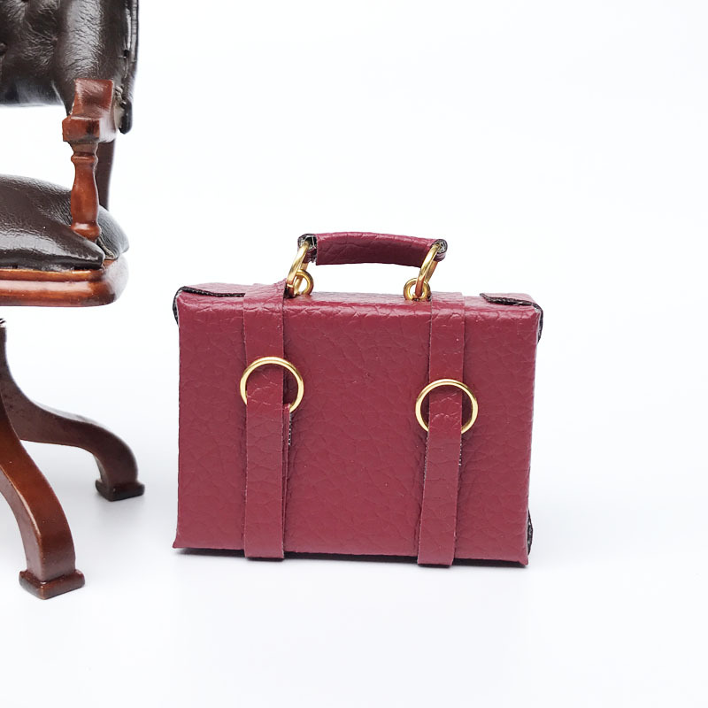 1:12 casa de muñecas mini modelo soldado bjd accesorios equipaje portátil antigua maleta bolsa