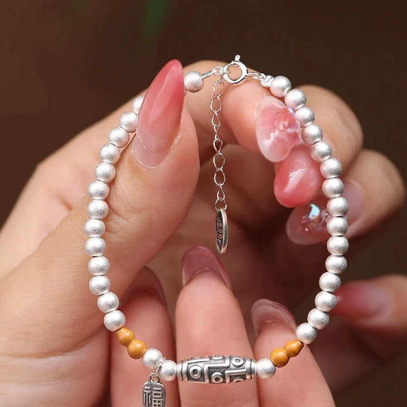 Silver 925 Pearl Bracelet, Minimal Beaded Design, Adjustable 12 cm