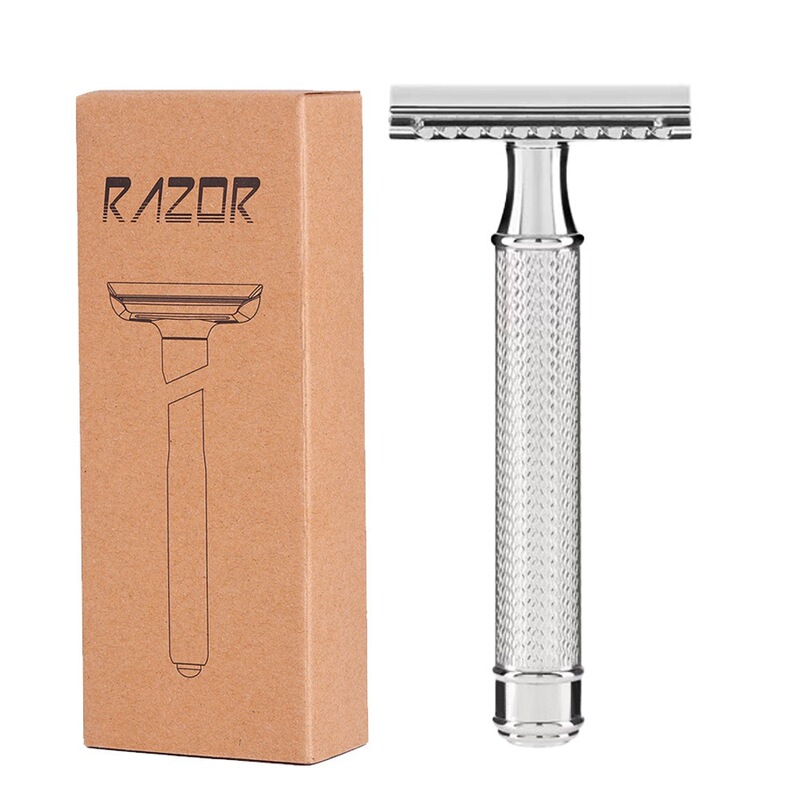 Old-Fashioned Manual Razor for Men, Double-Sided Safety Blade Razor, Cross-Border Exclusive Supply, Direct from Manufacturer, Wholesale Metal