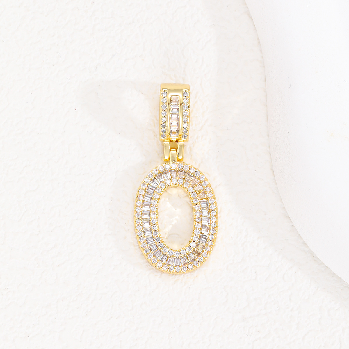 Collar colgante de número de la suerte nuevo transfronterizo, micro-incrustaciones de cobre, circón, personalidad, tendencia, collar de hip-hop, cadena de suéter al por mayor