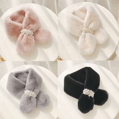Pearl Collar Autumn and winter keep warm Solid Foreign trade brown Kerchief Socket winter solar system scarf