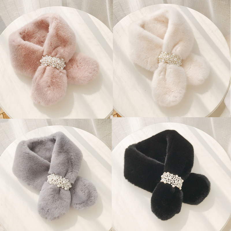 Pearl Collar Autumn and winter keep warm Solid Foreign trade brown Kerchief Socket winter solar system scarf