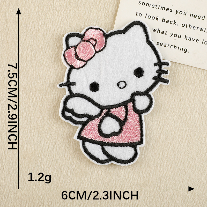 Duoku コンピュータ刺繍漫画猫子供服アクセサリー衣類パッチステッカー DIY アクセサリーハンドブック刺繍布ステッカー|undefined