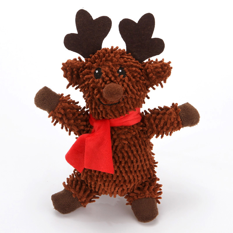 Amazon Venta caliente mascota de peluche de sonido de juguete de Navidad traje de juguete resistente a las mordeduras de gato y perro de juguete