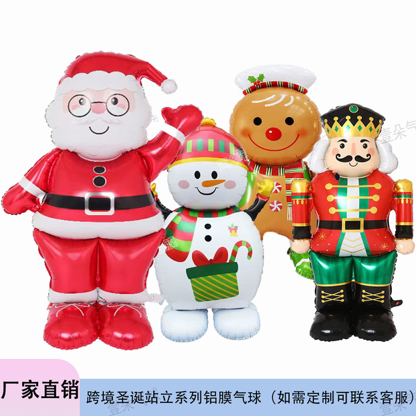 Large standing base Christmas balloon gingerbread man snowman shaped…