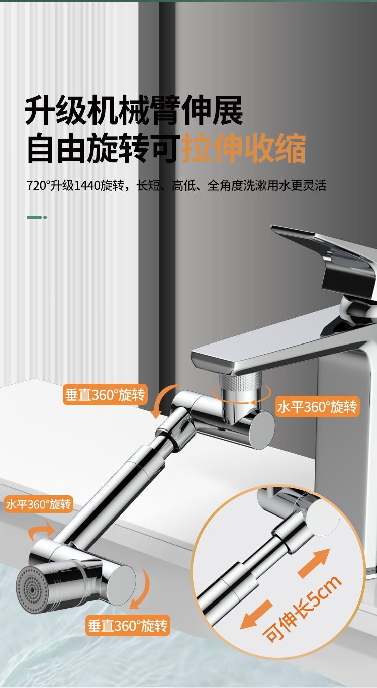 The new faucet extender, a universal rotating faucet anti-splash water extender, is a kitchen filter and anti-base water wonder Item Picture
