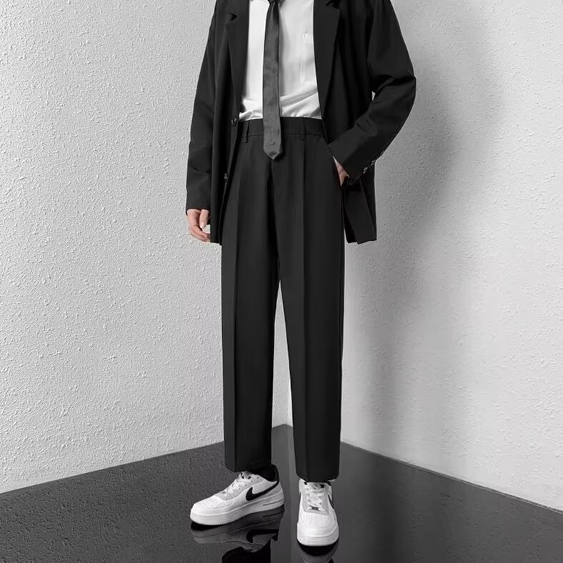 Summer Student Pants Men's Thin Cropped Trousers Men's Spring and Autumn Loose Dose Pants Casual Trousers