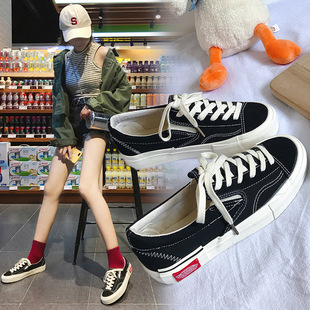 2025 Spring and Autumn New Canvas Shoes Black Male and Female Student Casual Shoes Irregular Couple Sneakers Run-11
