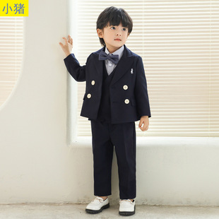 Children's Suit Boys' Flower Children's Wedding Dress Baby One-year-old Children's Piano Performance Dress Embroidered Vest Clothes