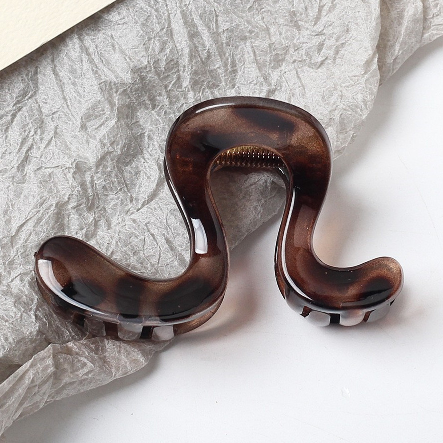 Diseño simple sensación de agarración de palabras grandes, cola de caballo alta fijación artefacto clip de cabello relajado, disco de cabello detrás del cerebro clip de pescado