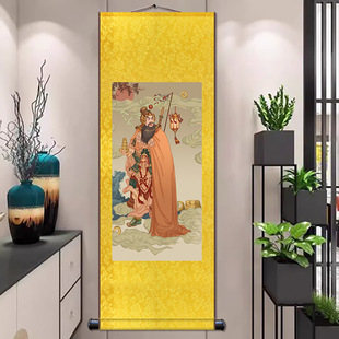 Portrait of the God of Wealth, Study, Entrance Hall, Hanging Painting, Living Room Decoration, Calligraphy and Painting, Corridor Sofa Background Wall, Silk Scroll Painting