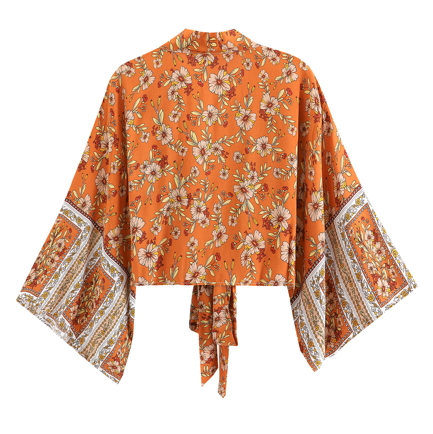 Camicetta donna boho scollo a v con maniche a pipistrello stampa_voghion.com