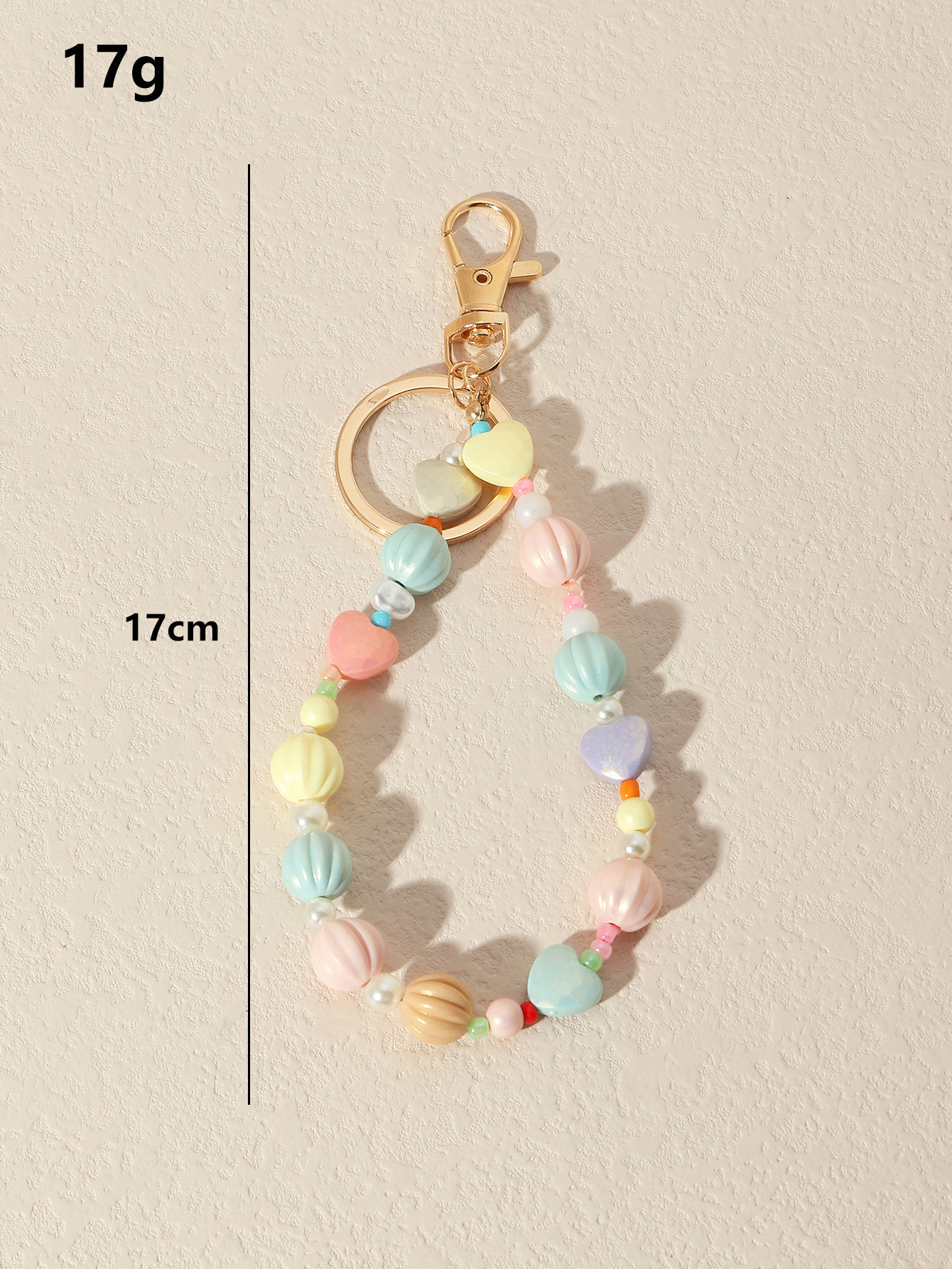 Bohemian Personalized Stained Glass Pearl Heart Shaped Keychain Accessories display picture 2