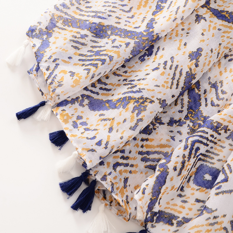 Estilo coreano caliente-Venta de algodón y lino sensación bufanda de seda dulce dama estilo púrpura diamante impresión geométrica viajes protector solar Toalla de playa