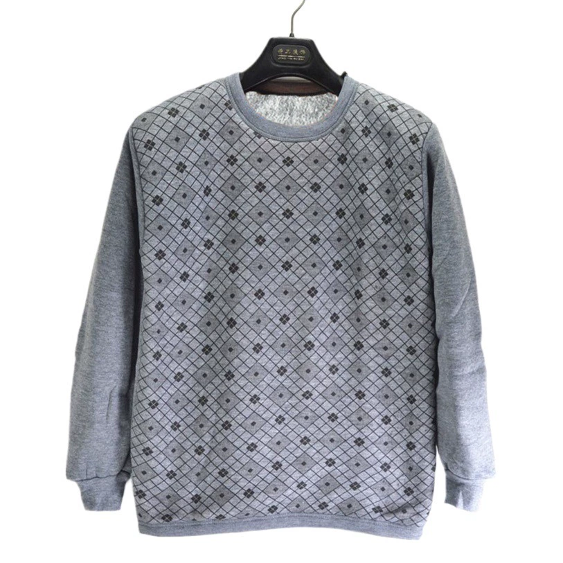 Мужское термобелье, осенне-зимнее нижнее белье для мужчин среднего возраста, Базовая рубашка, Мужская Утепленная осенняя одежда на флисовой подкладке, мужской хлопковый свитер со средним воротником