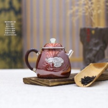 精品铜包足银999泡茶壶家用手工高端功夫茶具银器礼品茶壶