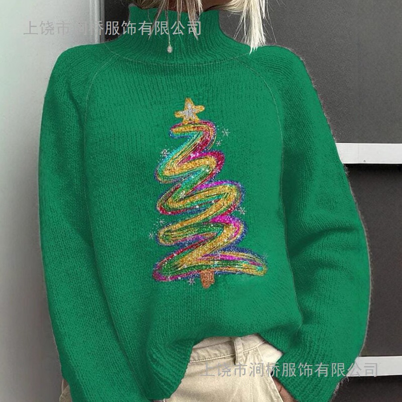 2025 Independent Station Cross-Border Xiyin Amazon New Christmas Abstract Print Casual Cape Jacket Cardigan