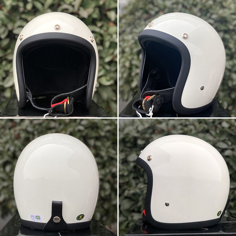 Cross-Border Exclusive 500Tx Helmet Half Helmet Retro Helmet Fiberglass Motorcycle Helmet 3/4 Helmet Dropshipping