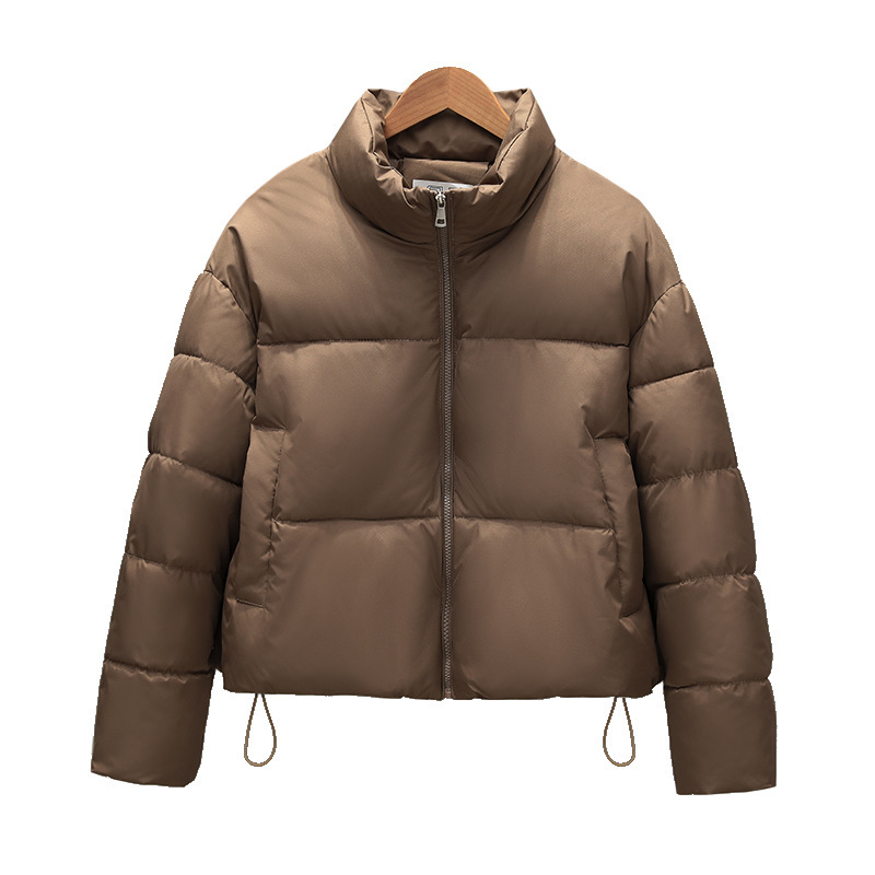 Invierno de collar grueso pequeño algodón mujer nueva abrigo de algodón de pluma grande suelta chaqueta de moda de algodón negro universal image 5