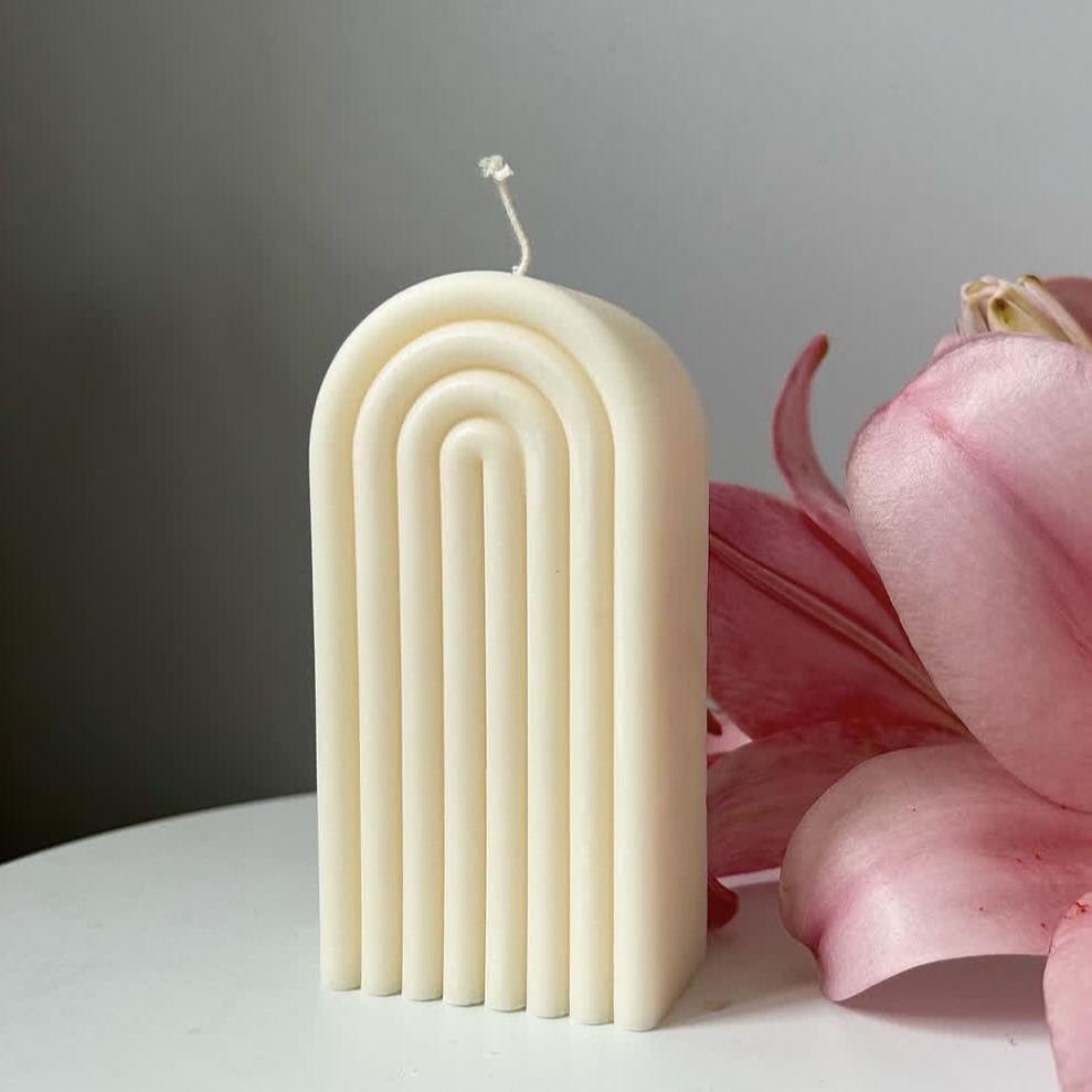 Nueva línea geométrica nórdica, vela de aromaterapia columnar, vela de fragancia blanca sin humo, decoración del hogar transfronteriza