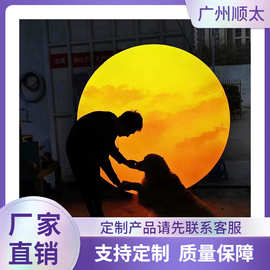 落日灯箱网红打卡装饰灯箱软膜广告氛围日落灯箱创意led夜景led灯